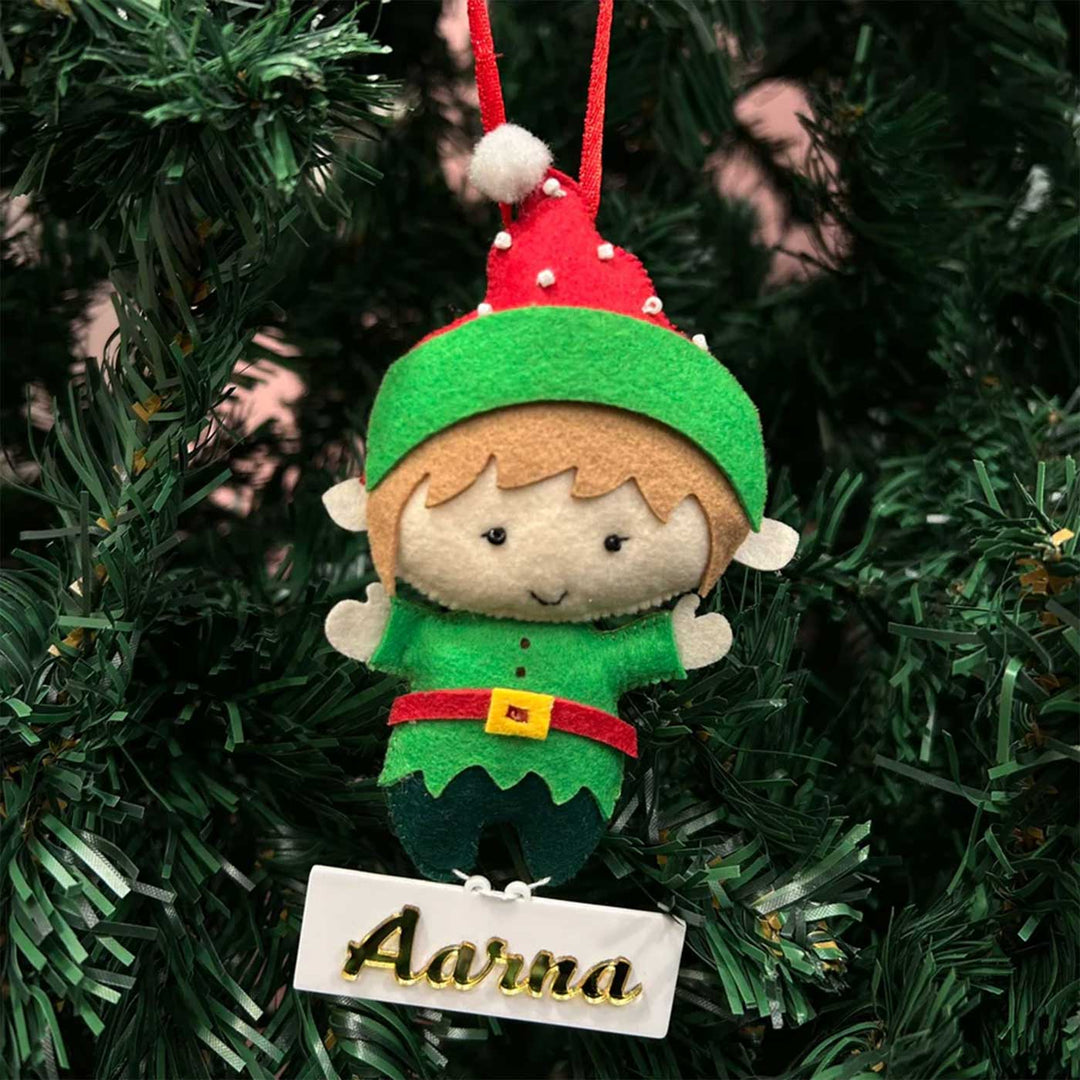 Personalized Elf Felt Felt Ornaments For Christmas Tree Decoration