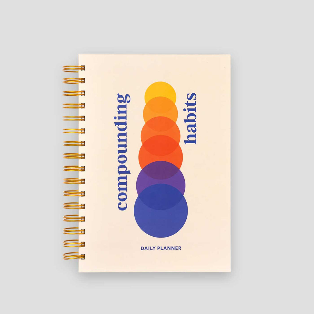 Compounding Habits Undated Spiralbound Daily Planner | Habit & Wellness Tracker | 240 Pages