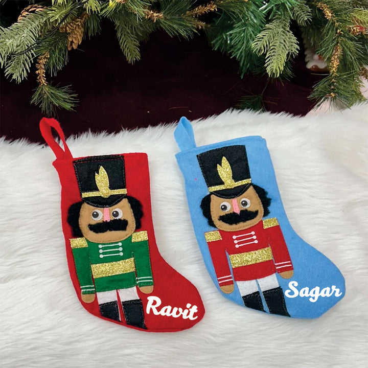 Personalized 17 Inch Large Nutcracker Felt Stockings For Christmas Decoration