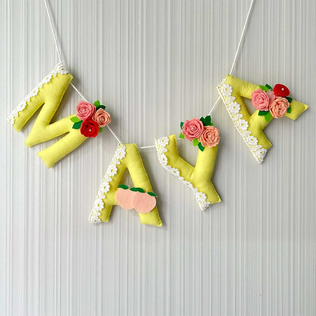 Personalized Flower Field Bunting Garland Felt Bunting / Garland For Kids