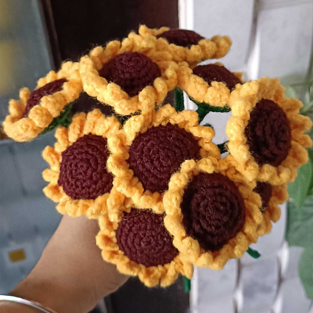 Handmade Crochet Sunflower | Set Of 2