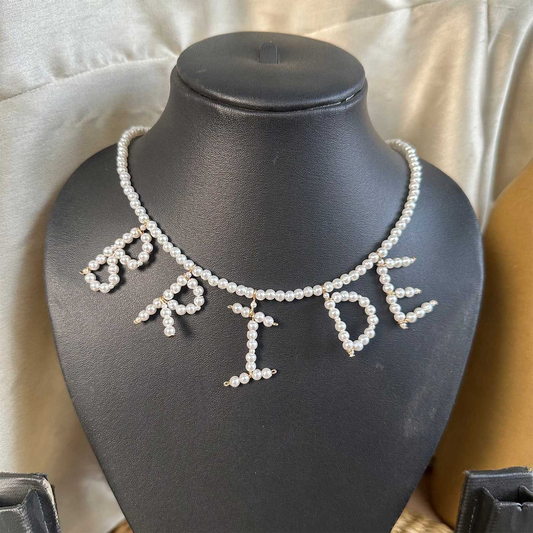 Handmade Pearl "Bride" Statement Necklace