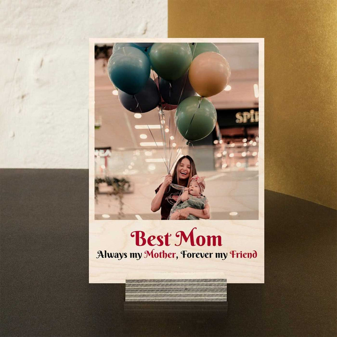 Photo Personalized Best Mom Theme Wooden Photo Frame