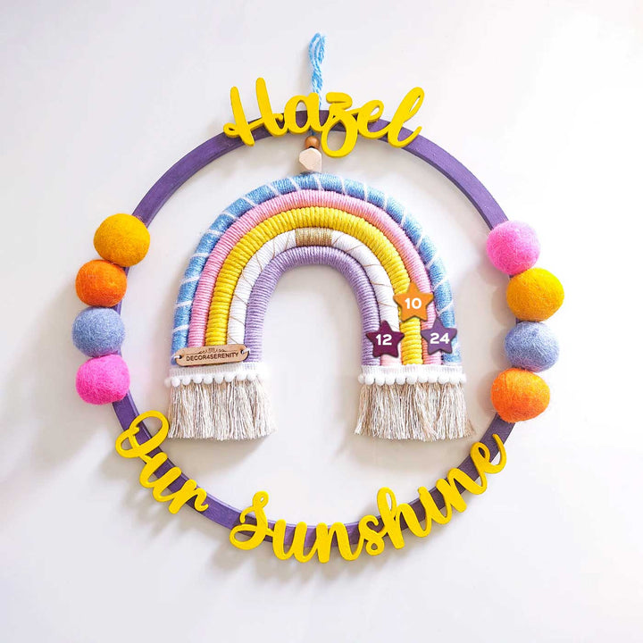 Macrame Ring Rainbow Personalized Kids' Nameplate