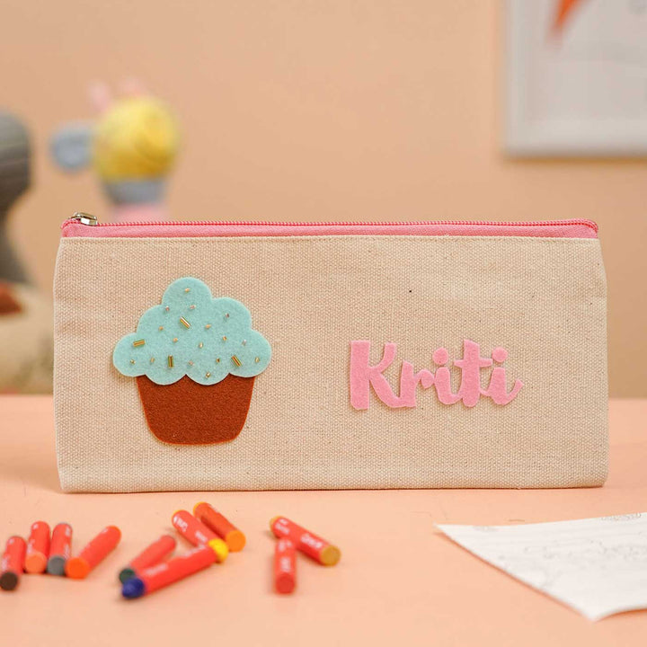 Personalized Cupcake Theme Stationary Pouch