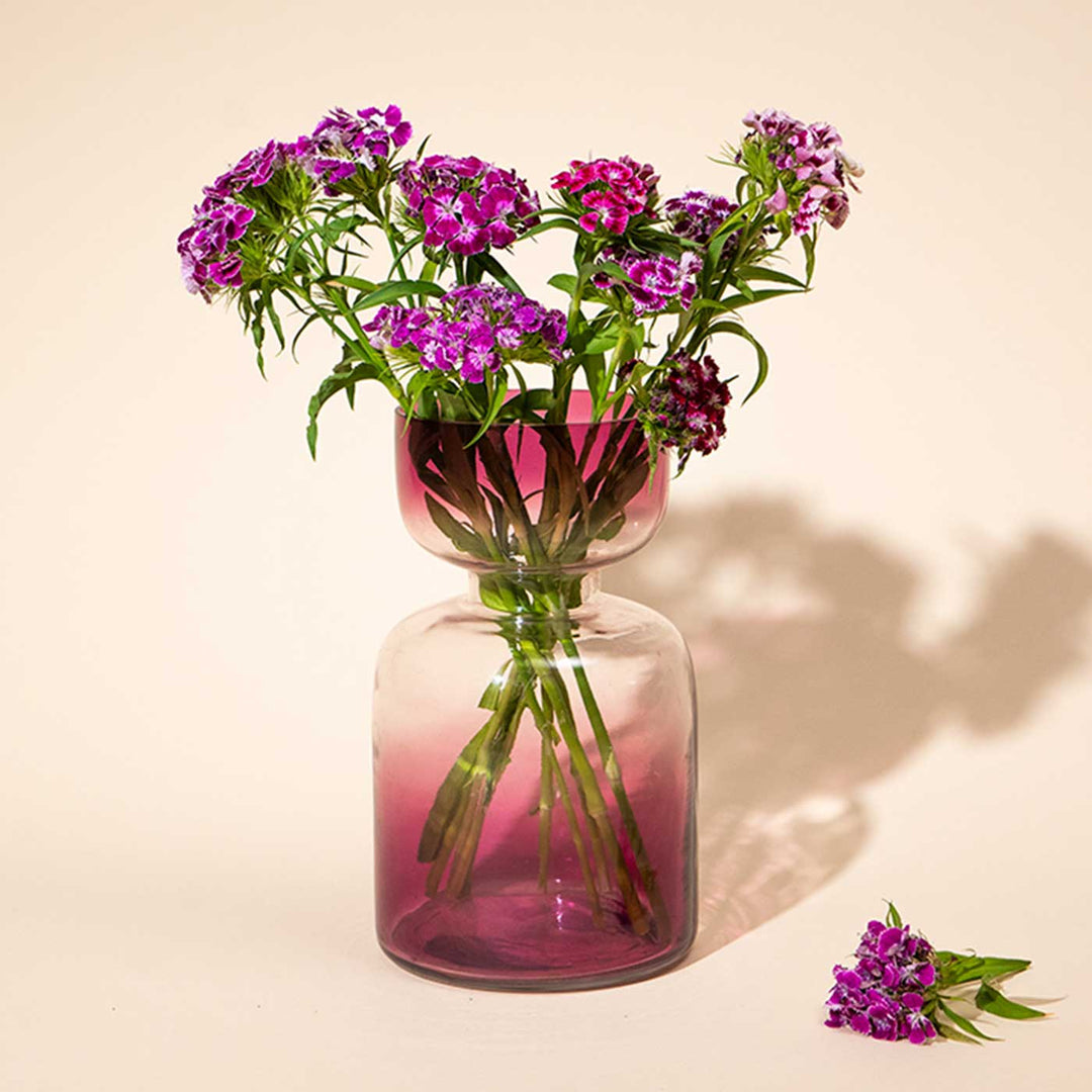 Handmade Ombre Lilac Glass Vase