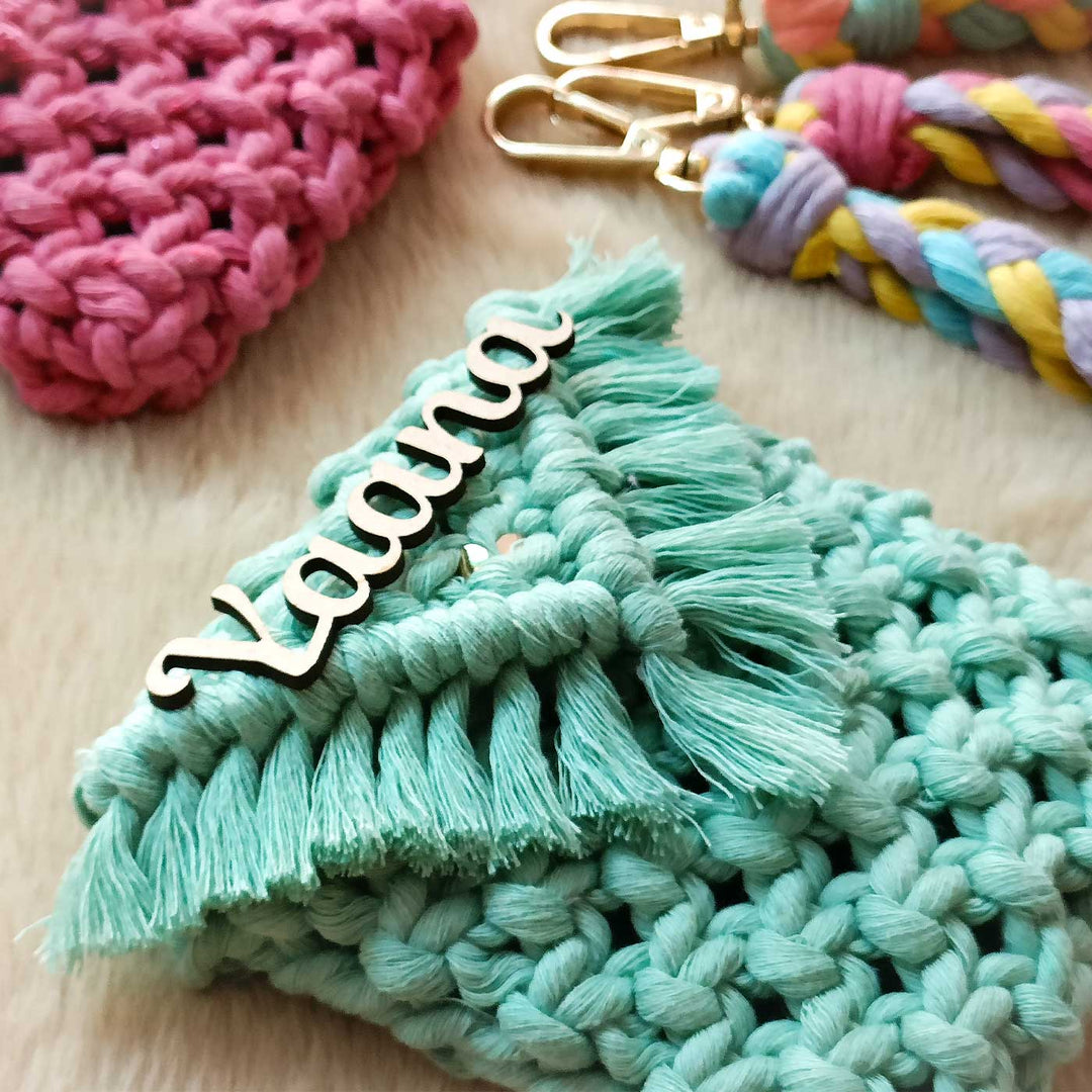 Personalized Macrame Mini Bag With Name