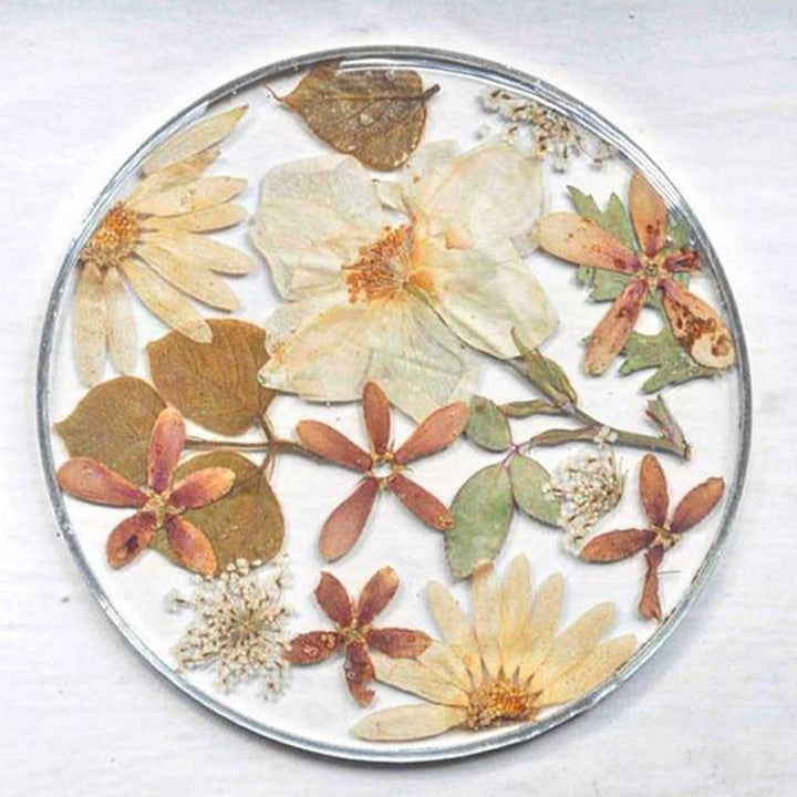 Handmade Preserved Flower Sonnets Of The Earth Resin Coaster