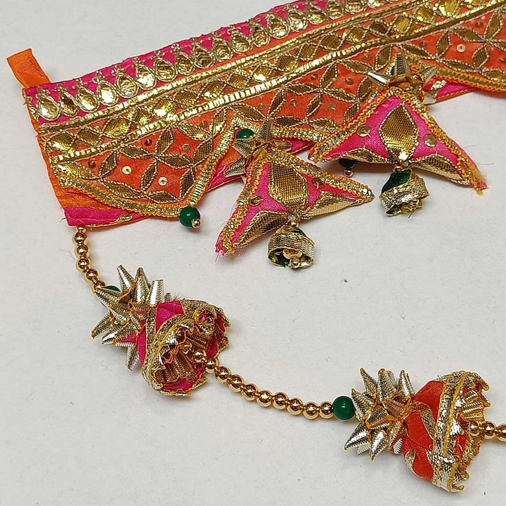 Handmade Orange & Pink Traditional Gota Patti Toran