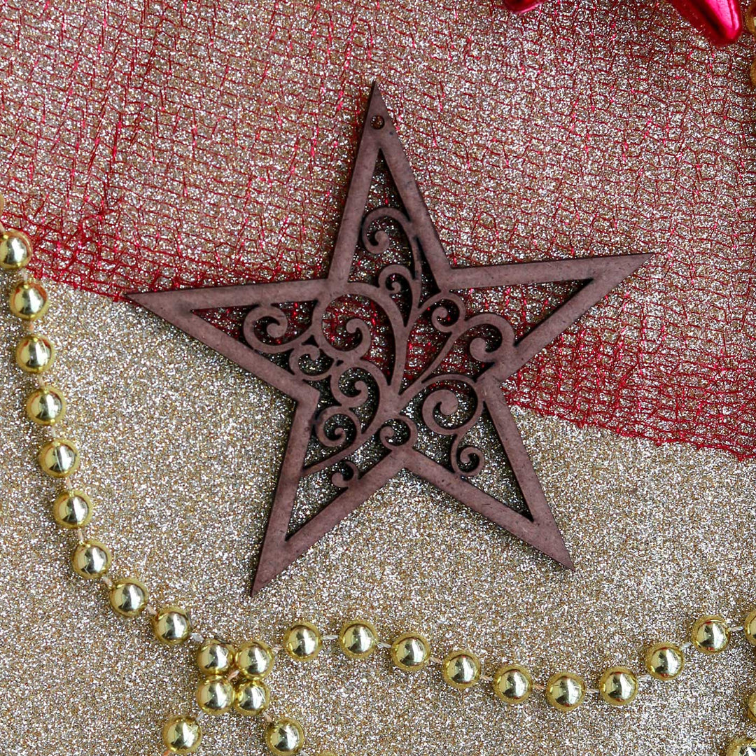 Handmade Star Wooden Ornaments For Christmas Tree Decoration | Set of 3