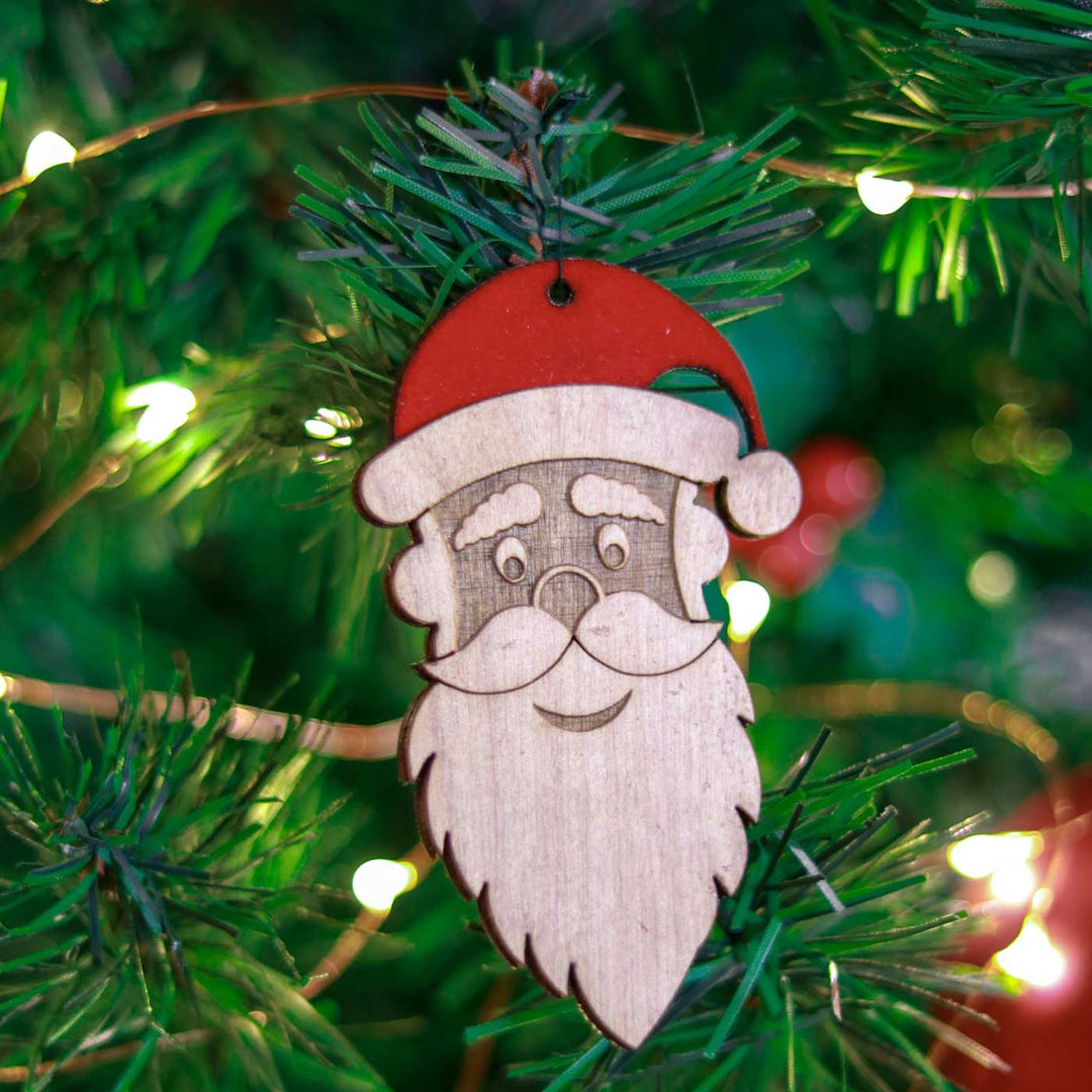 Handmade Santa Wooden Ornaments For Christmas Tree Decoration | Set of 3