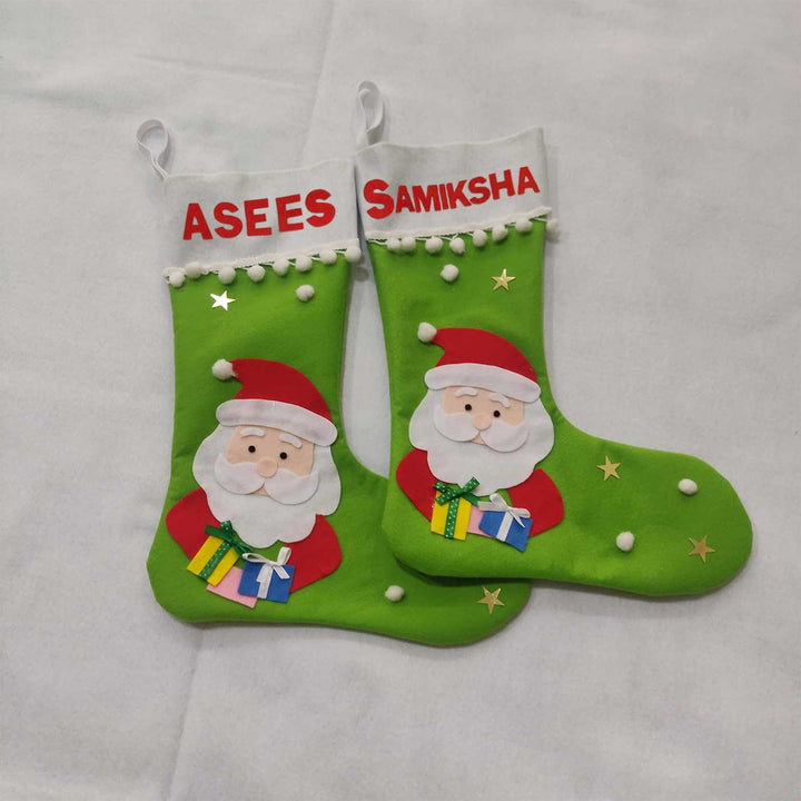 Personalized Handmade Felt Santa Christmas Stocking