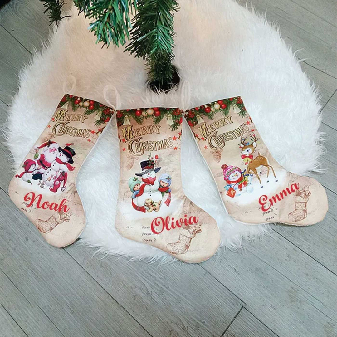 Personalized Mini Champagne Velvet Stockings For Christmas Decoration