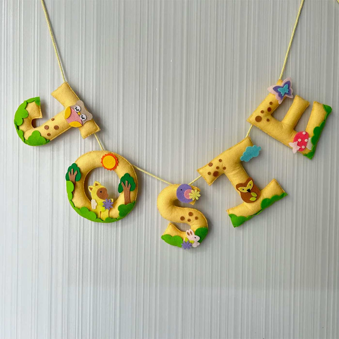 Personalized Wildlife Whirl Garland Felt Bunting / Garland For Kids