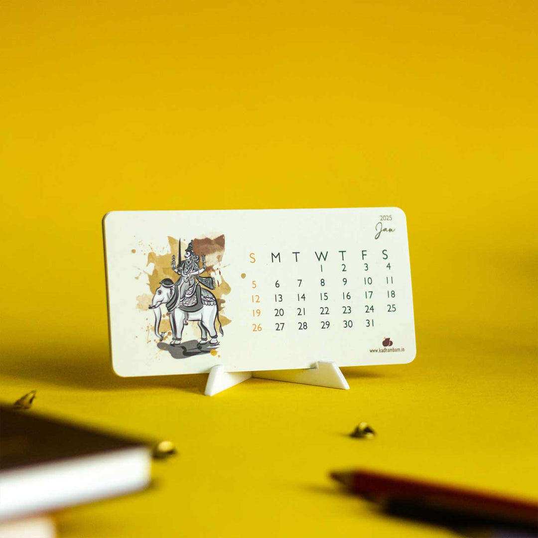 Printed Kaaval Deivam 2025 Desk Calendar