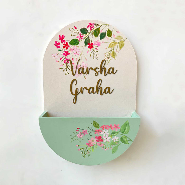 Personalized Handmade Cacti Green MDF Wood Name Plate