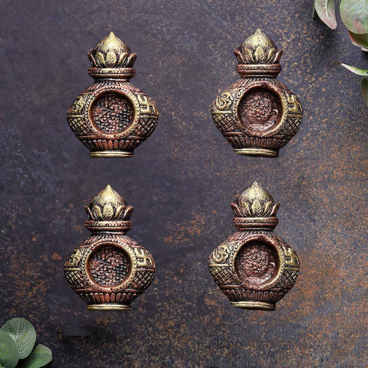 Handmade Kalash Terracotta Tealight Holder | Set Of 4