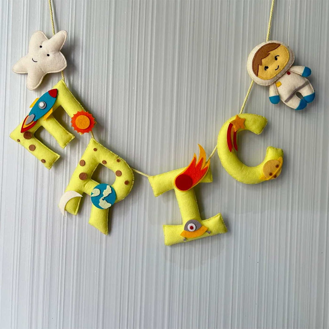 Personalized Outer Space - Boy Felt Bunting / Garland For Kids