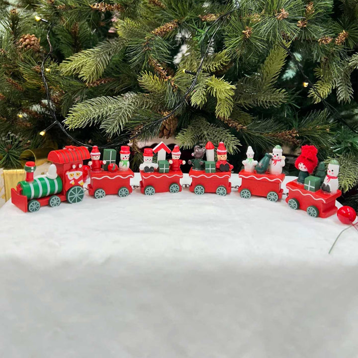 12 Inch Christmas Carriage Train Wooden Table Decor For Christmas Decoration