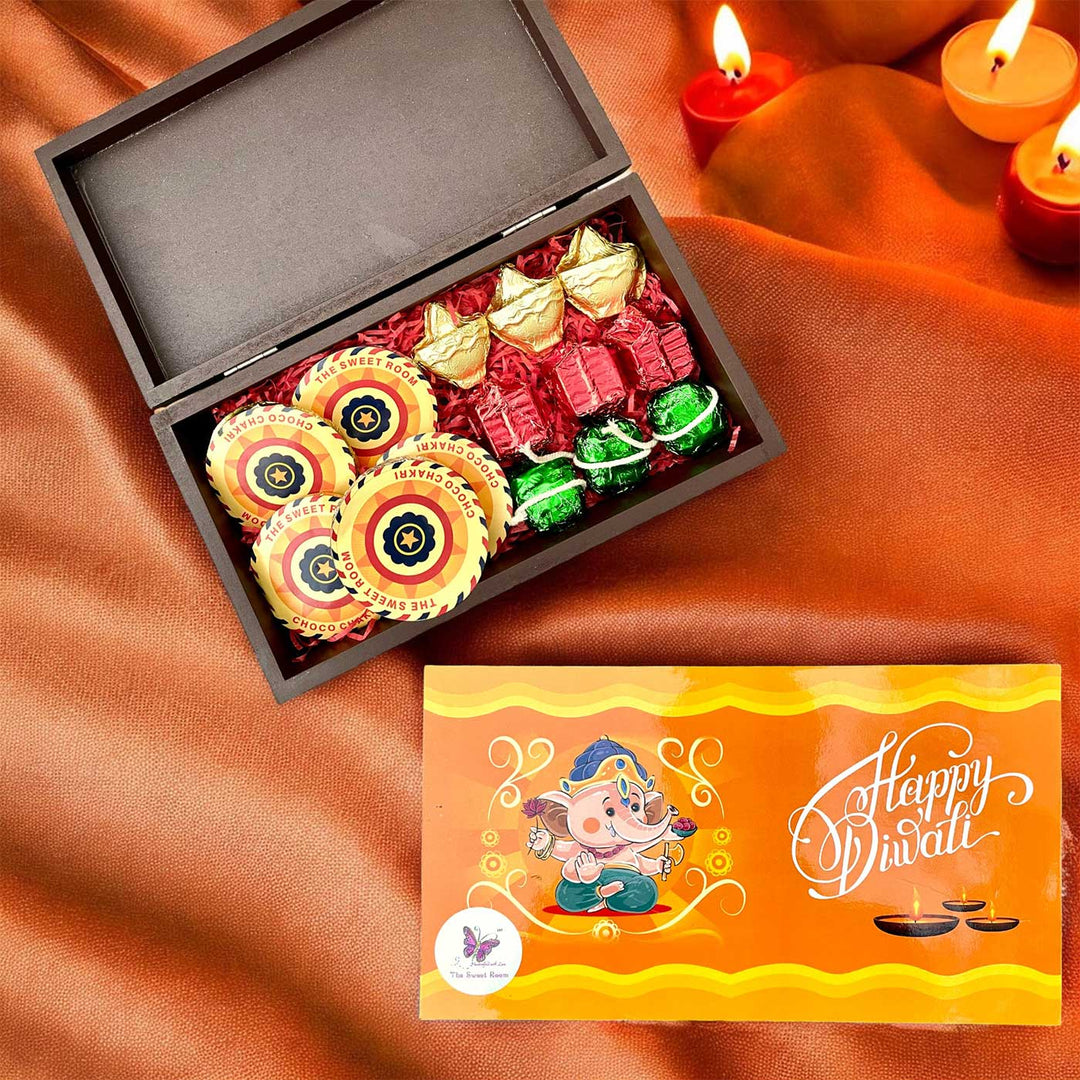 Handmade Diwali Chocolates Ganeshji Design Gift Hamper | Set of 28