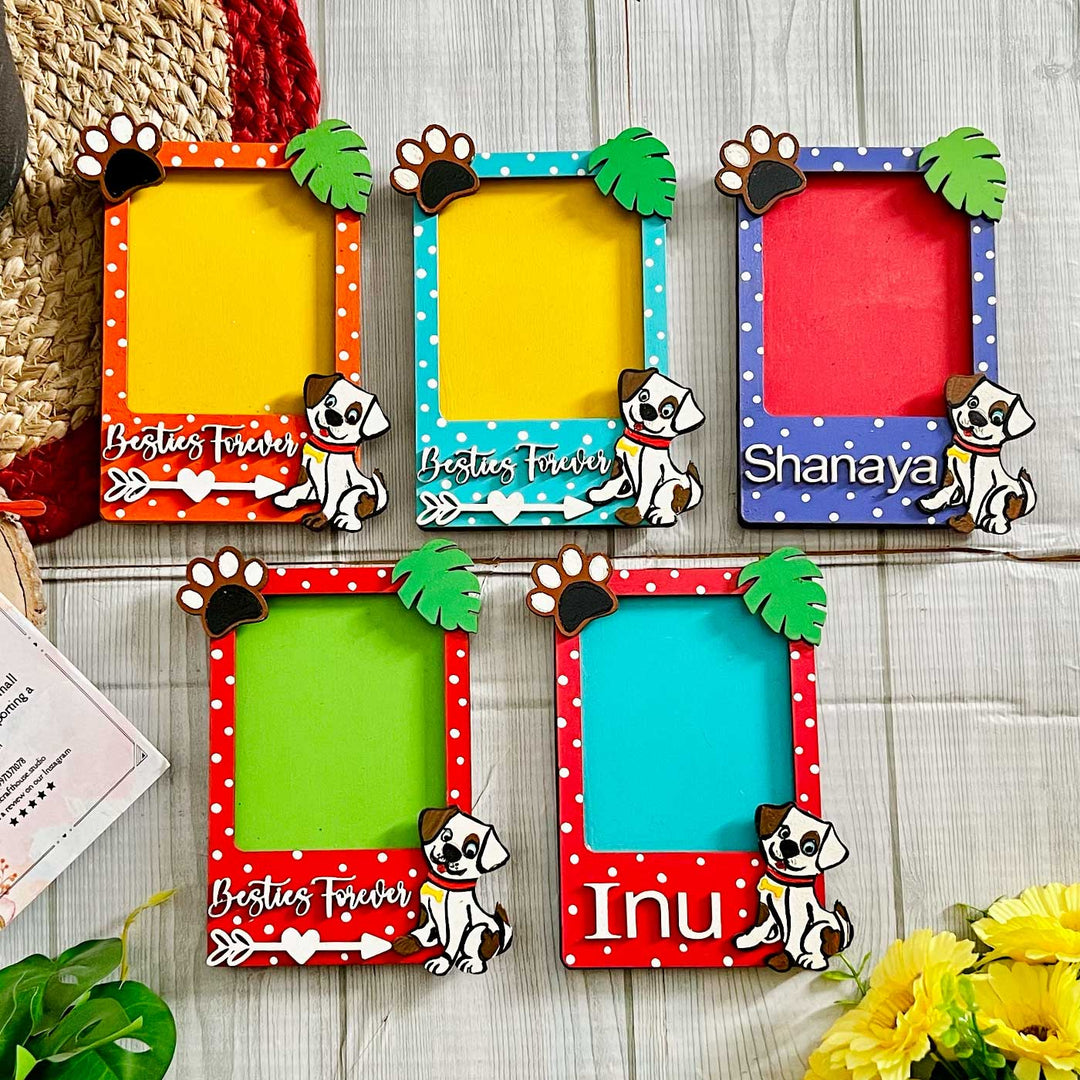 Pack Of 5 | Personalized Handmade Puppy Themed Mdf Wood Photo Frame