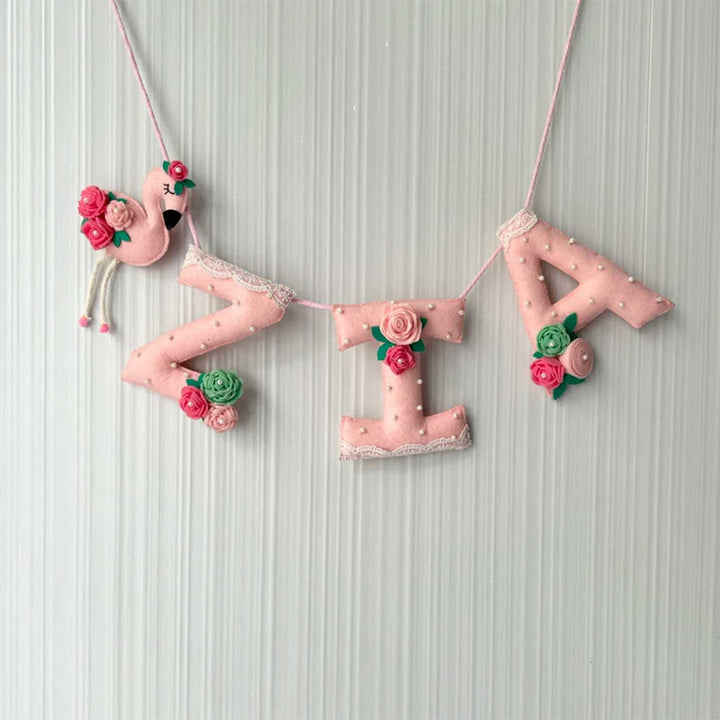 Personalized Fifi The Flamingo Felt Bunting / Garland For Kids