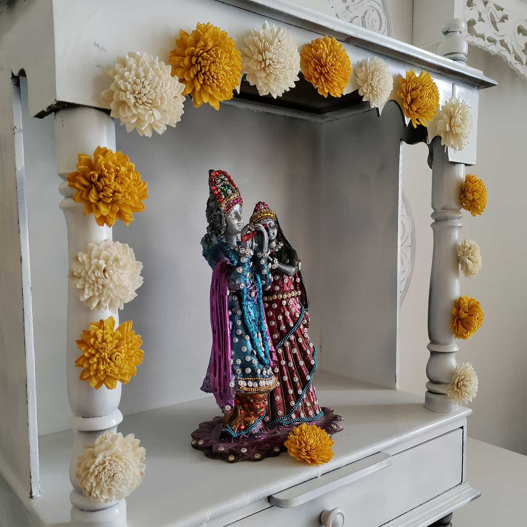 Handmade Sholapith Bunch For Decoration | Set Of 16