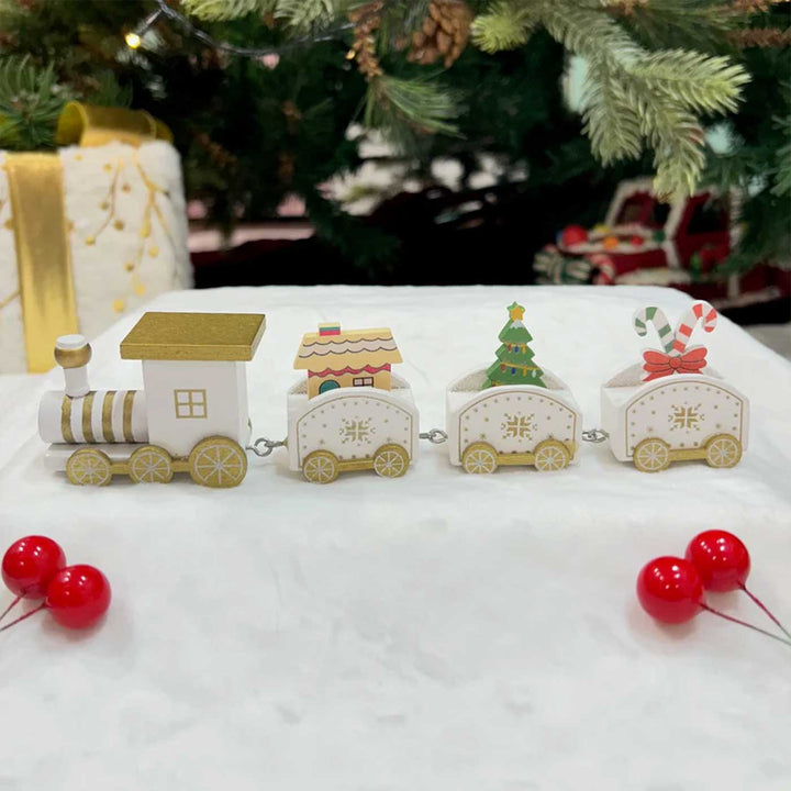 Jingle Bell Express Train Wooden Table Decor For Christmas Decoration