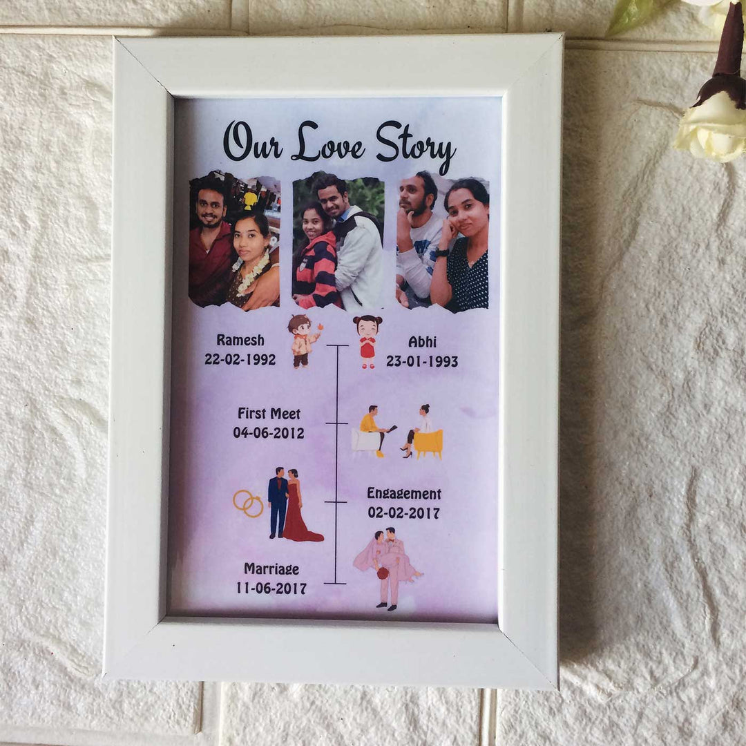 Photo Personalized Love Story Wooden Photo Frame