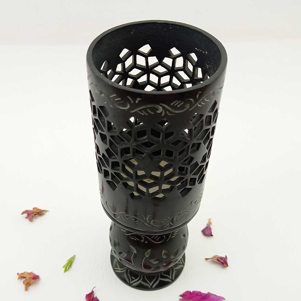 Handmade Black Hamiz Modern Lattice Candle Holder