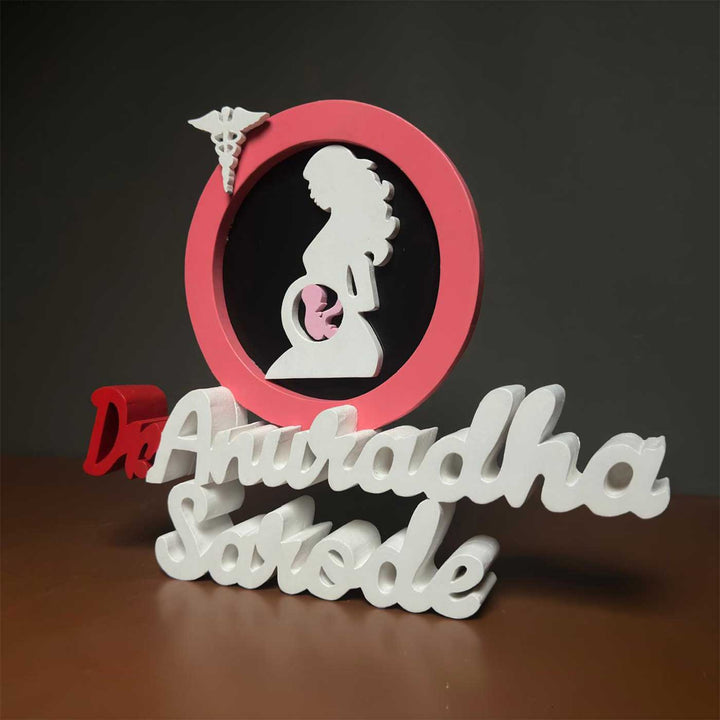 Personalized Gynaecologist MDF Wood Desk Name Plate