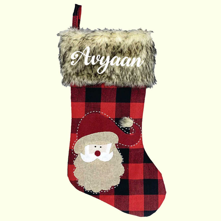 Personalized Frosty'S Furry Cotton & Fur Stockings For Christmas Decoration