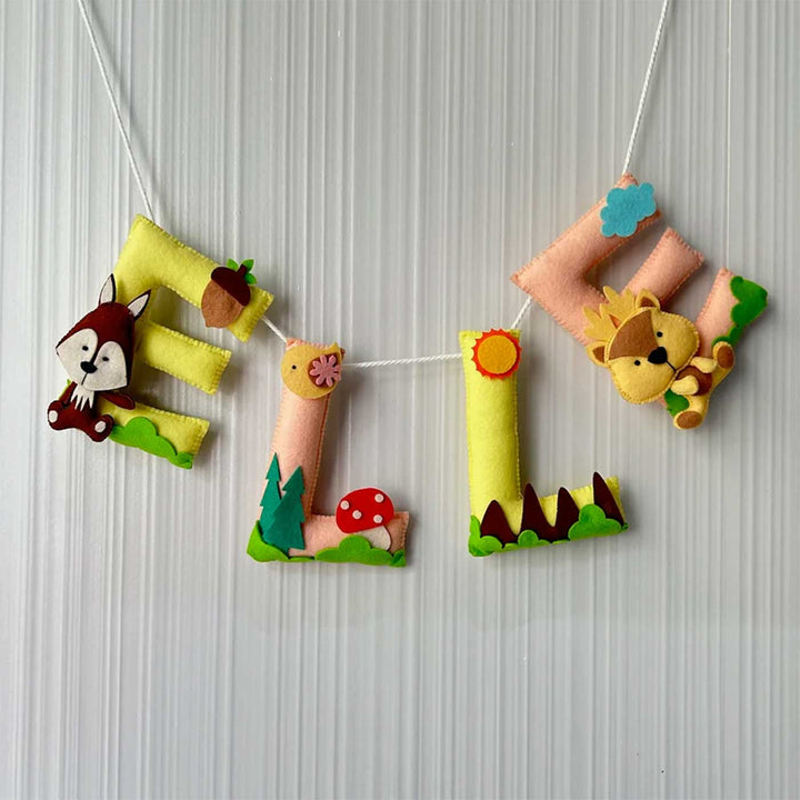 Personalized Woodlands Theme Felt Bunting / Garland For Kids