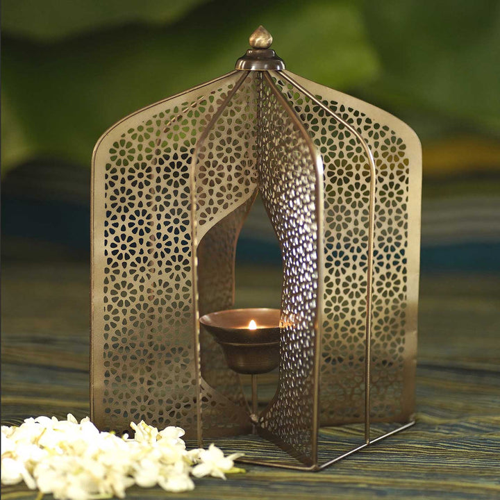 Handmade Badnore Antique Metal Tealight Holder