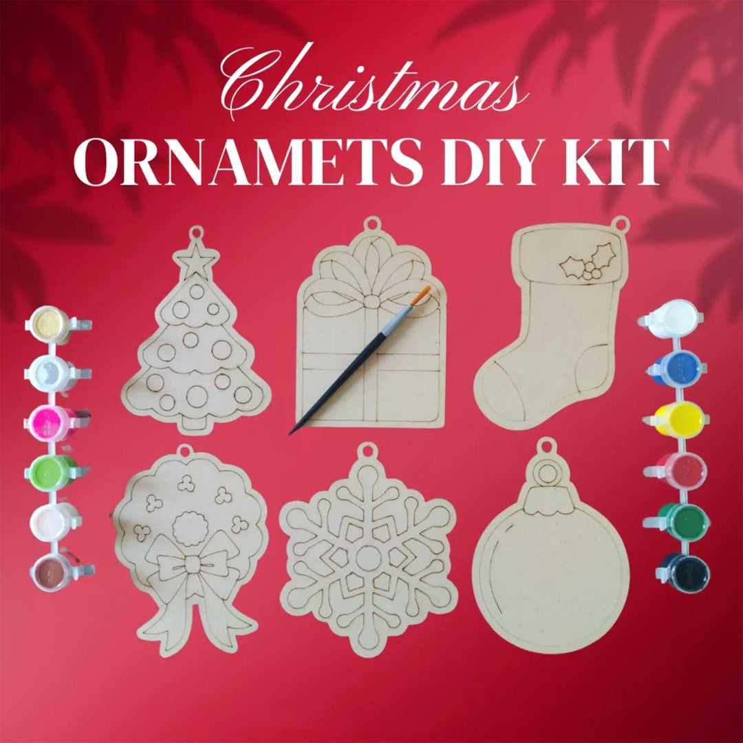 Ready To Paint Christmas Ornaments Diy Kit For Christmas Tree Decoration | Set Of 9