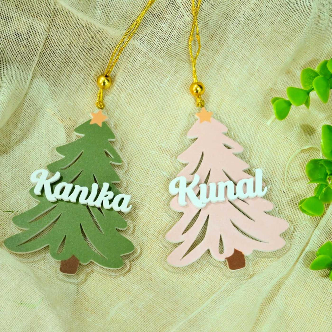 Personalized Xmas Tree Shaped Acrylic Ornament For Christmas Tree Decoration