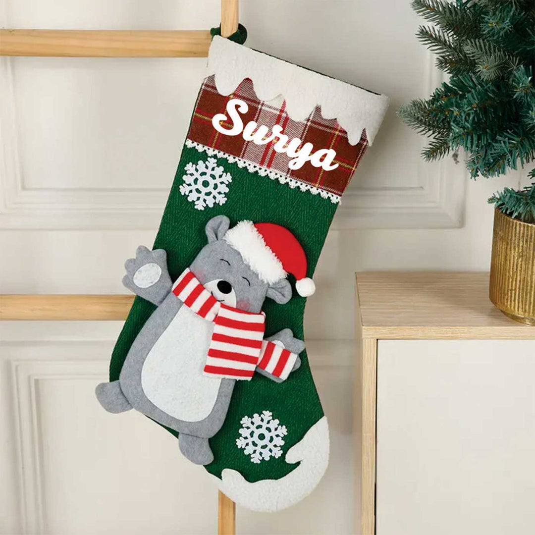 Personalized Snowflake Magic Cotton & Felt Stockings For Christmas Decoration