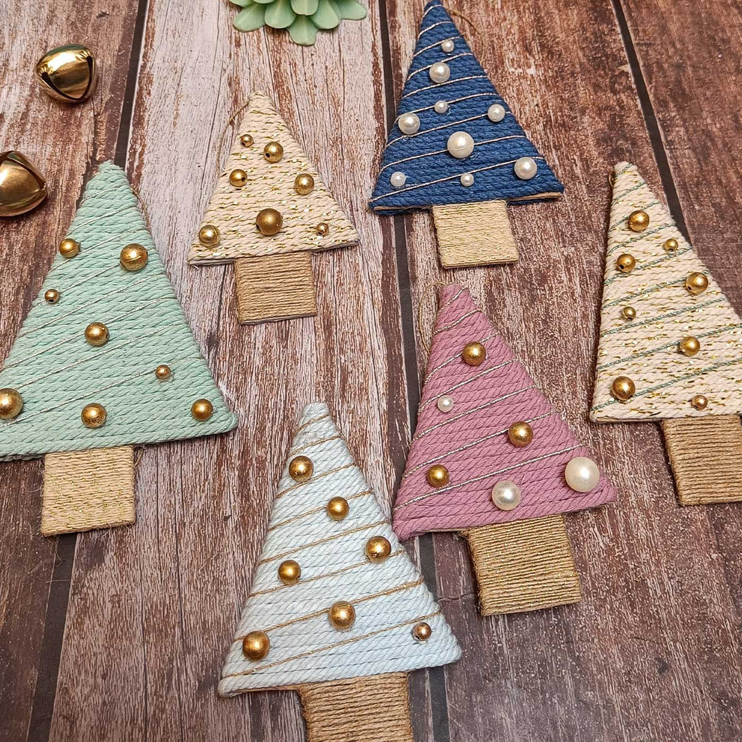 Handmade Assorted Multicolour For Christmas Tree Decoration | Set Of 5