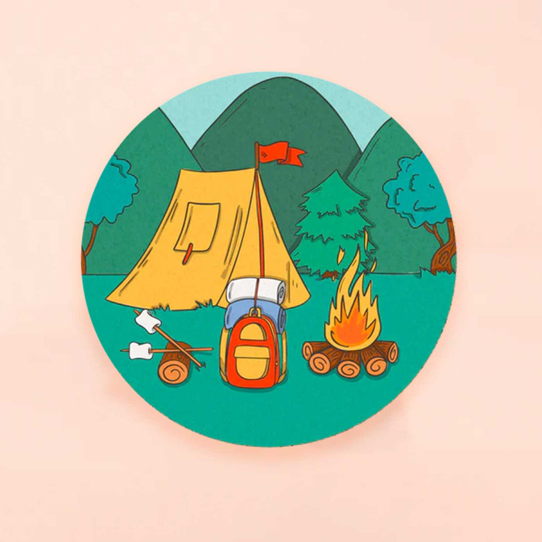 Handmade Happy Camping Wooden Pinboard For Kids