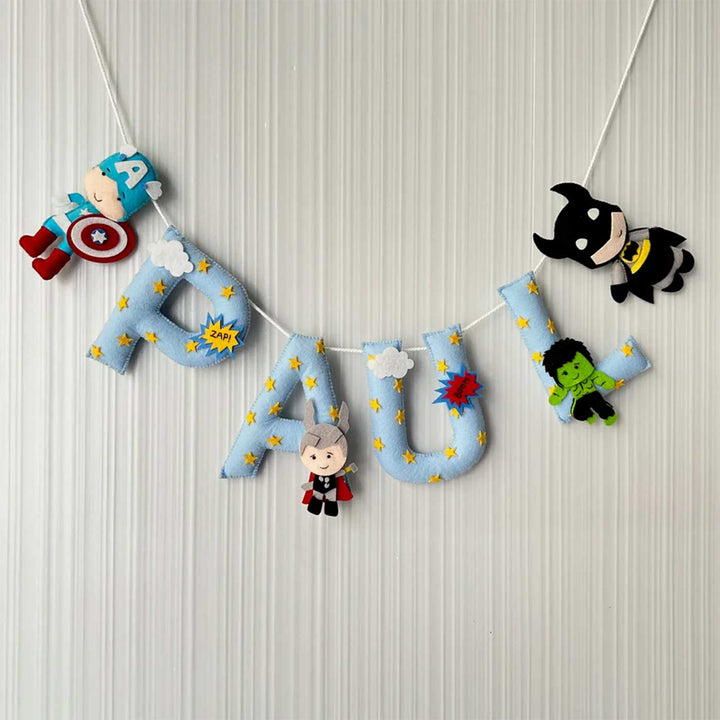 Personalized Superheroes Felt Bunting / Garland For Kids