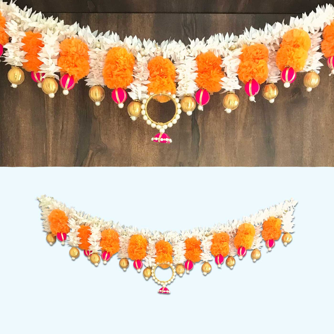 Handmade Decorative Orange Marigold Flowers Toran