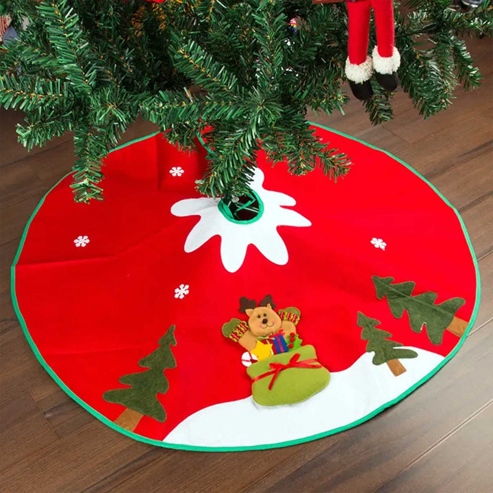 Personalized Reindeer Fun Felt Tree Skirt For Christmas Tree Decoration