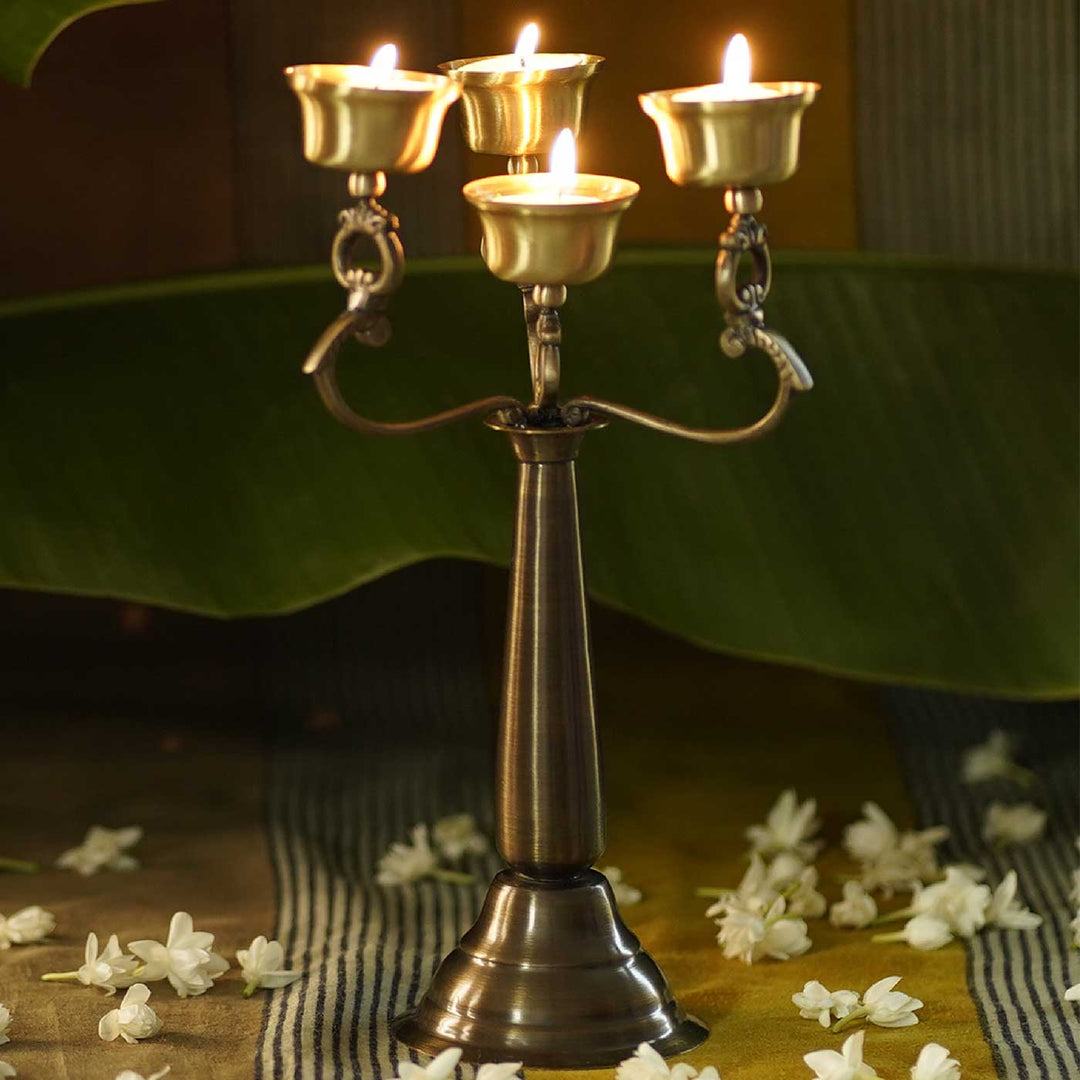 Handmade Madurai Brass Tealight Holder