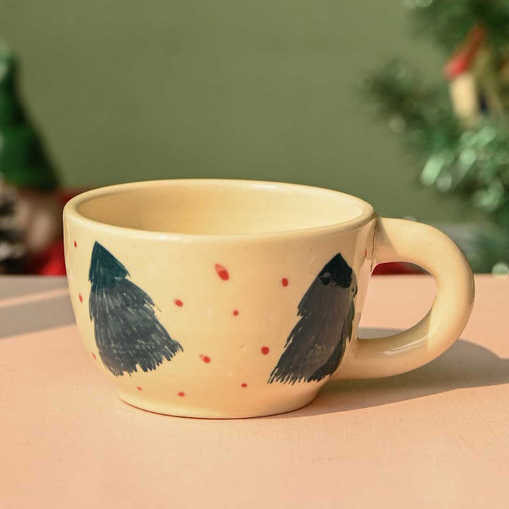 Handmade Christmas Tree Illustration Ceramic Mug | Secret Santa Gift Ideas