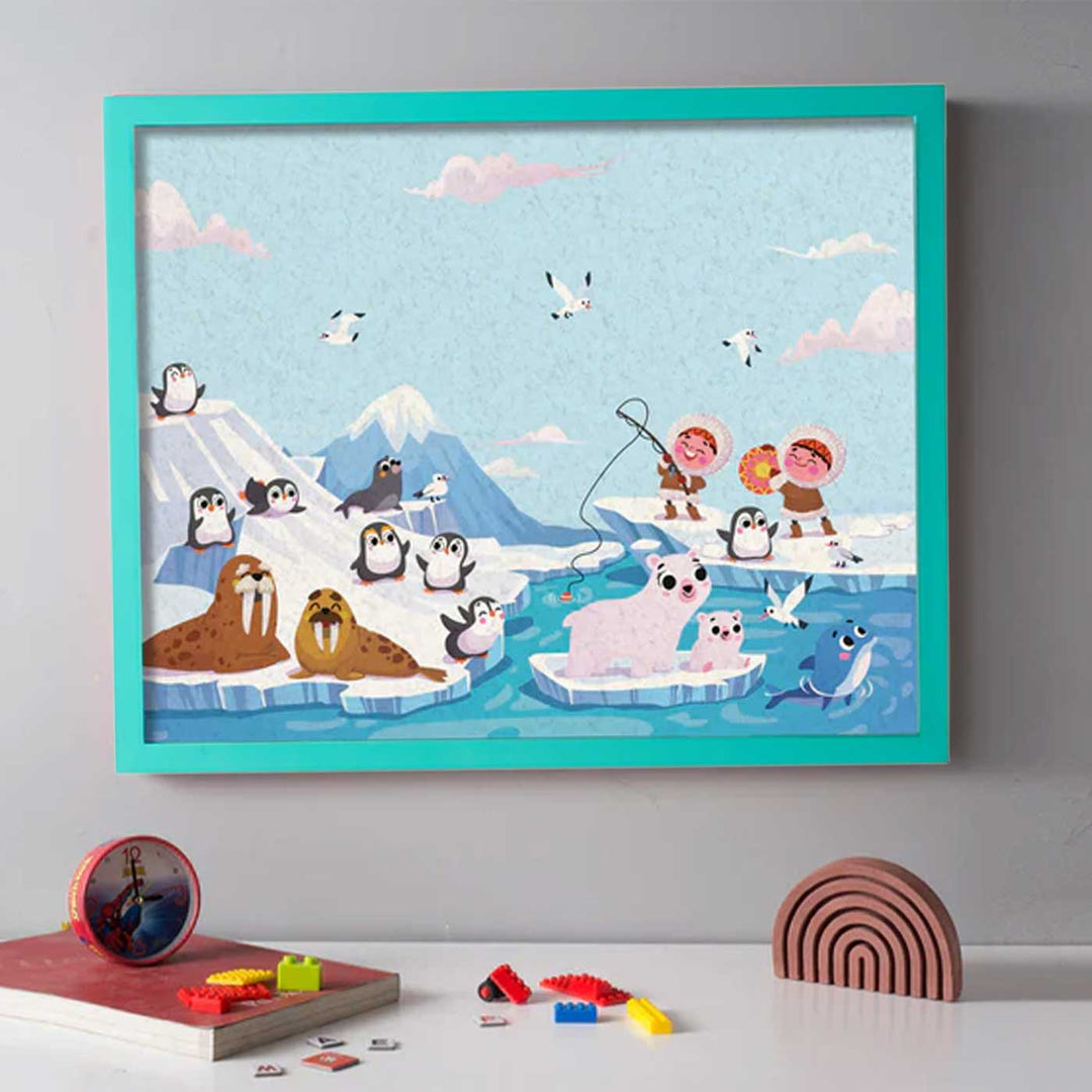 Handmade Arctic Animals Wooden Pinboard For Kids