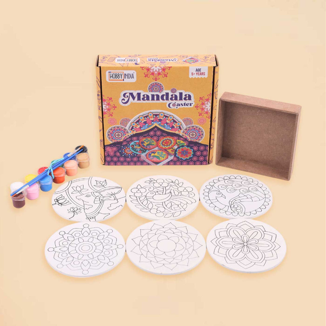 Pre Marked Mandala Coasters Painting MDF Wood DIY Kit