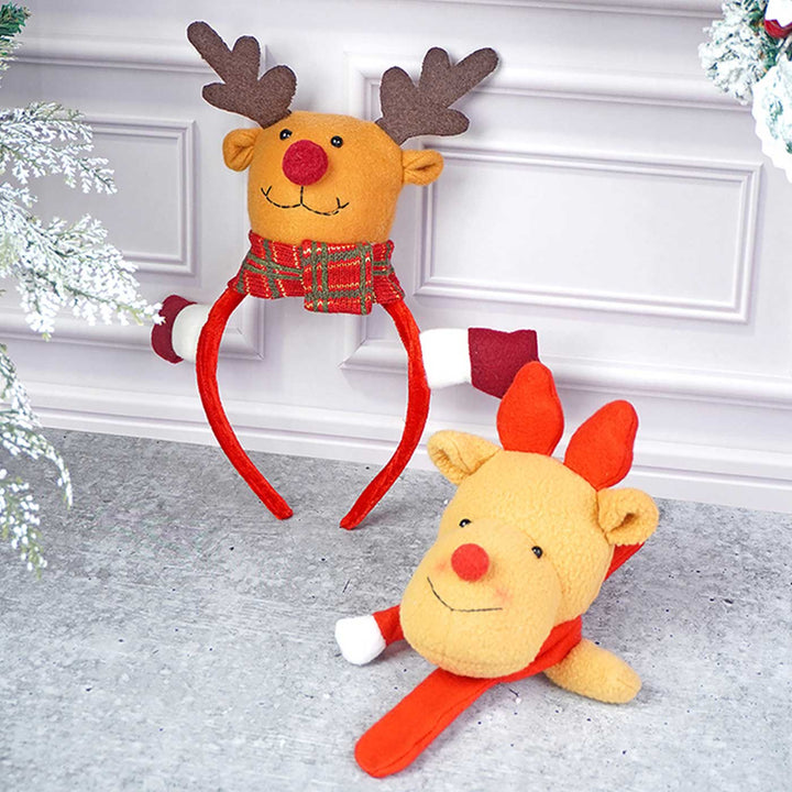 3D Reindeer Theme Kids Hairband | Xmas Gifting Ideas | Set Of 2