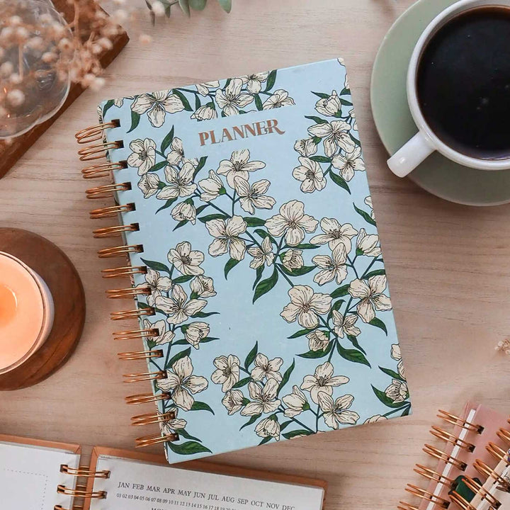 Handmade Rajnigandha Blue Undated Planner | 120 Pages