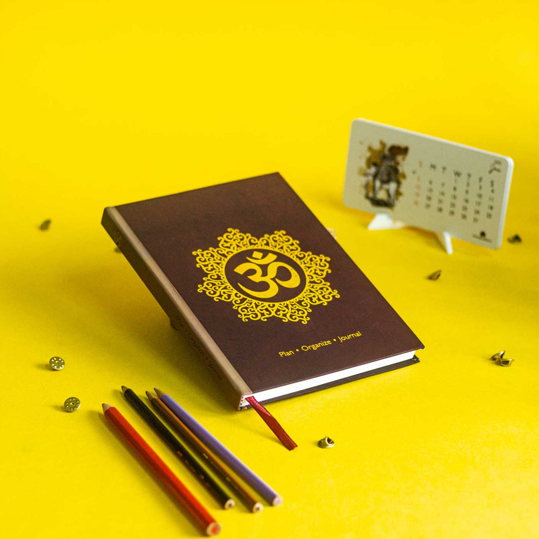 Printed Om Planner With Wellness Tracker & Bookmark