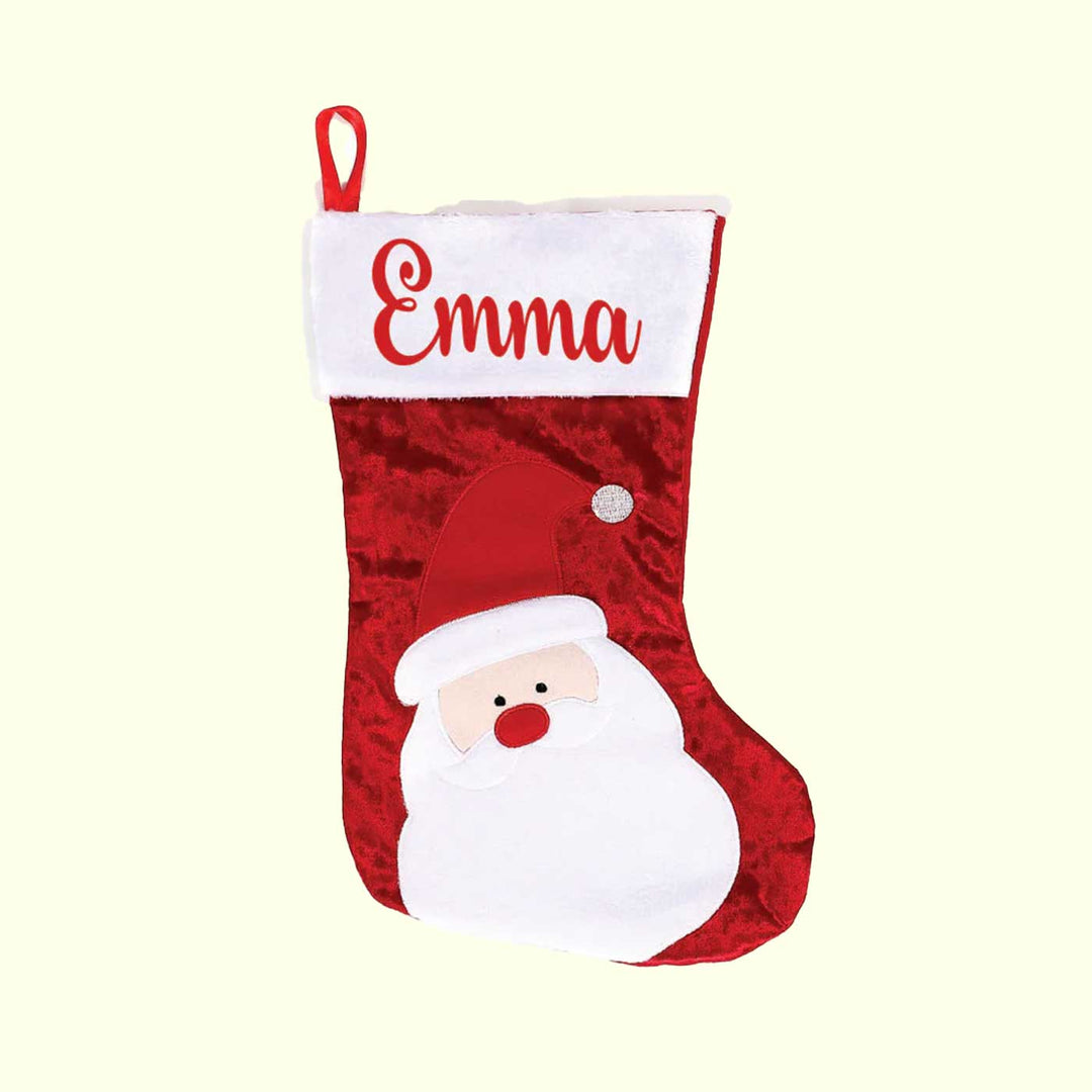 Personalized Scarlet Fur Velvet & Fur Stockings For Christmas Decoration